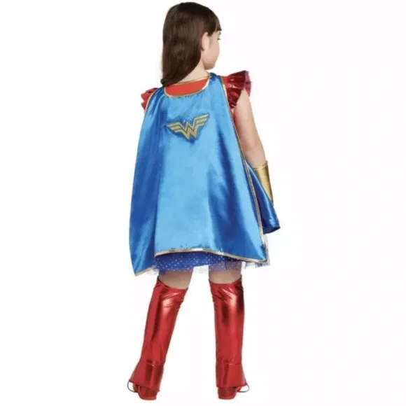wonder women super hero halloween kids cape dress set small dc full costume